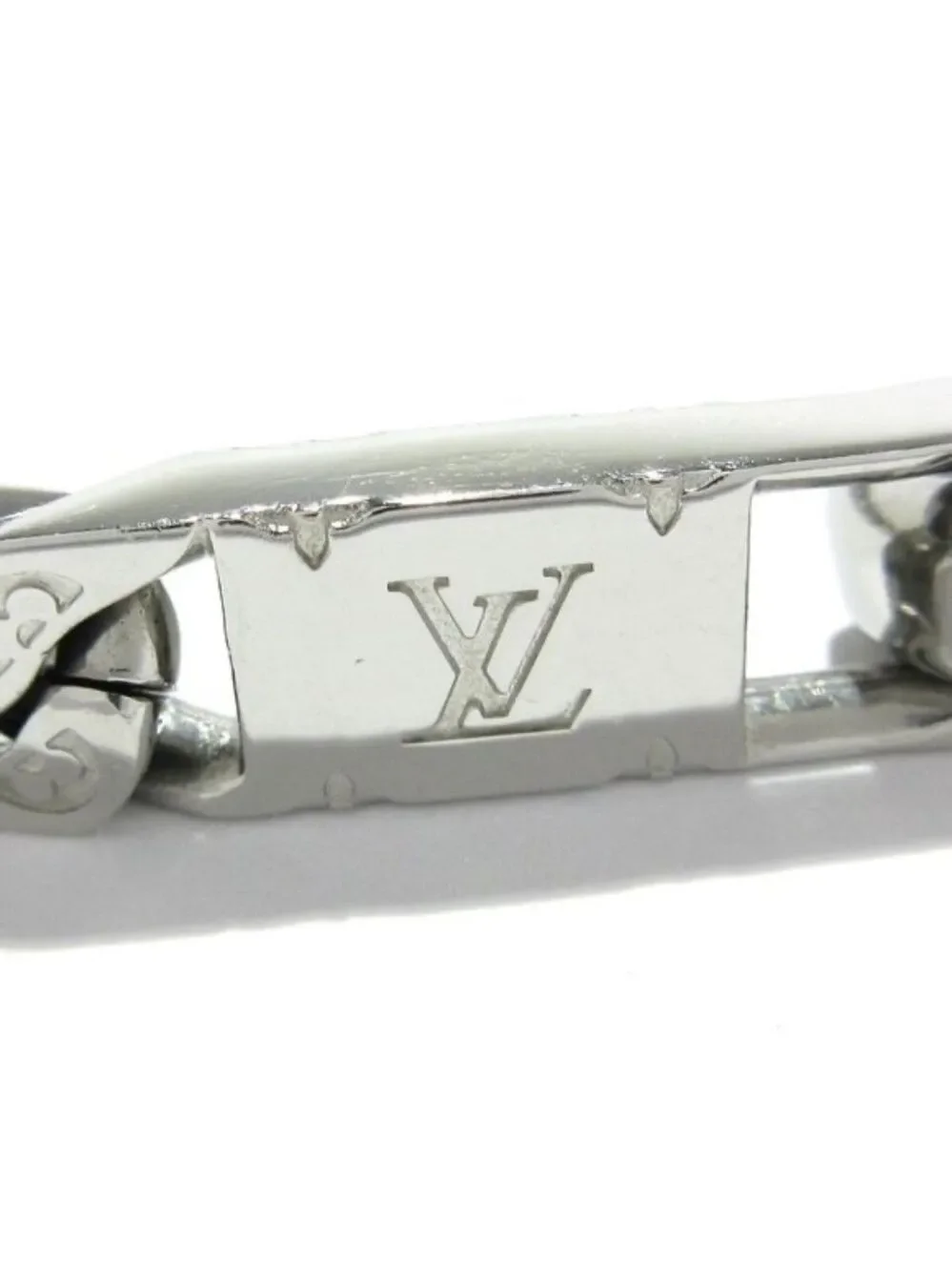 100% Authentic LOUIS VUITTON Monogram Tied Up Silver Bracelet